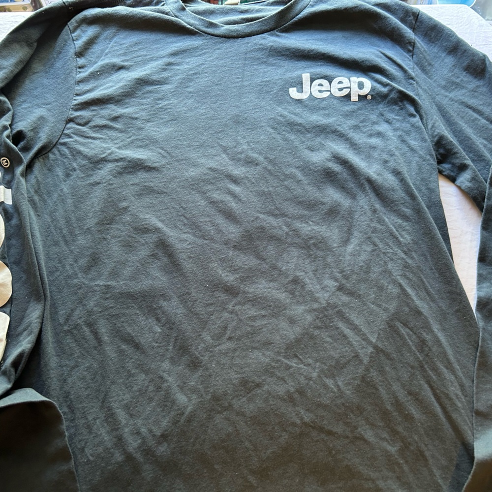 Next Level Apparel Blue Long Sleeve with White Jeep Logo child medium big foot